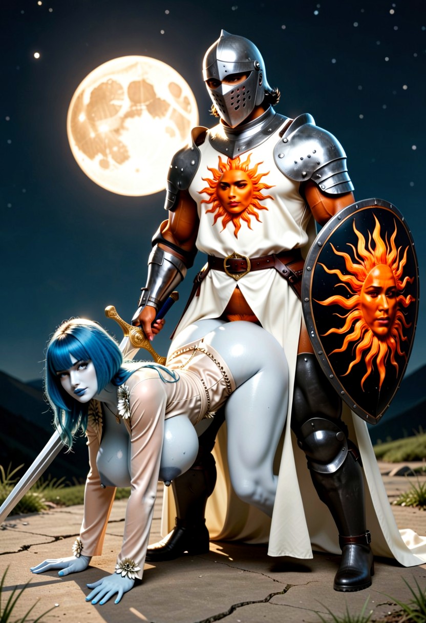 Lunar is being fucked from behind by her lover solar, solar is pounding into …