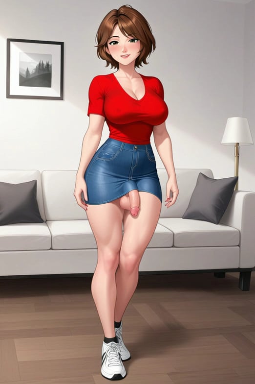 the camera stays still without moving or zooming, she steps toward the viewer…