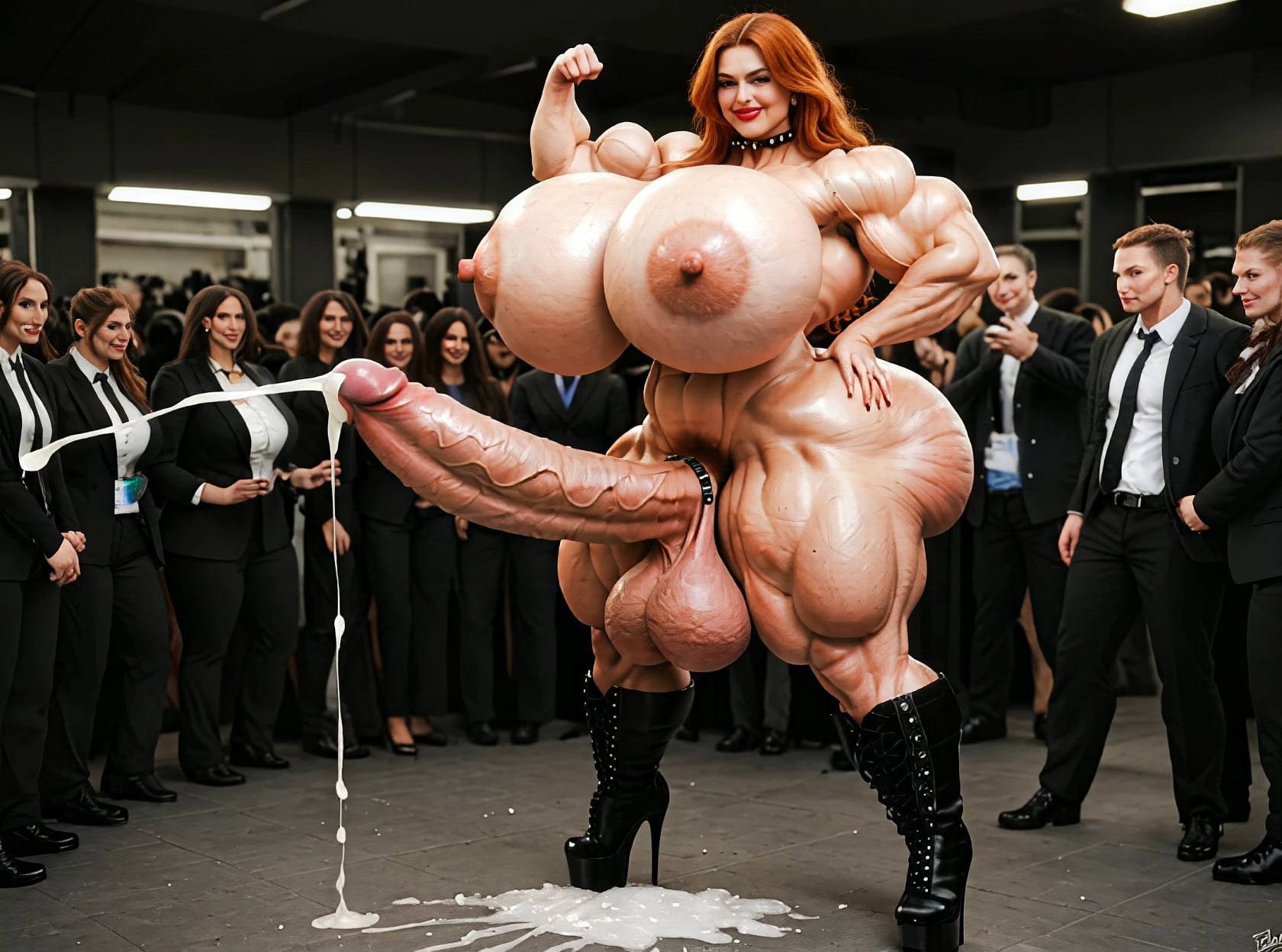 Thoren Super Futa comes up behind the futa and stuffs her erect cock into the…